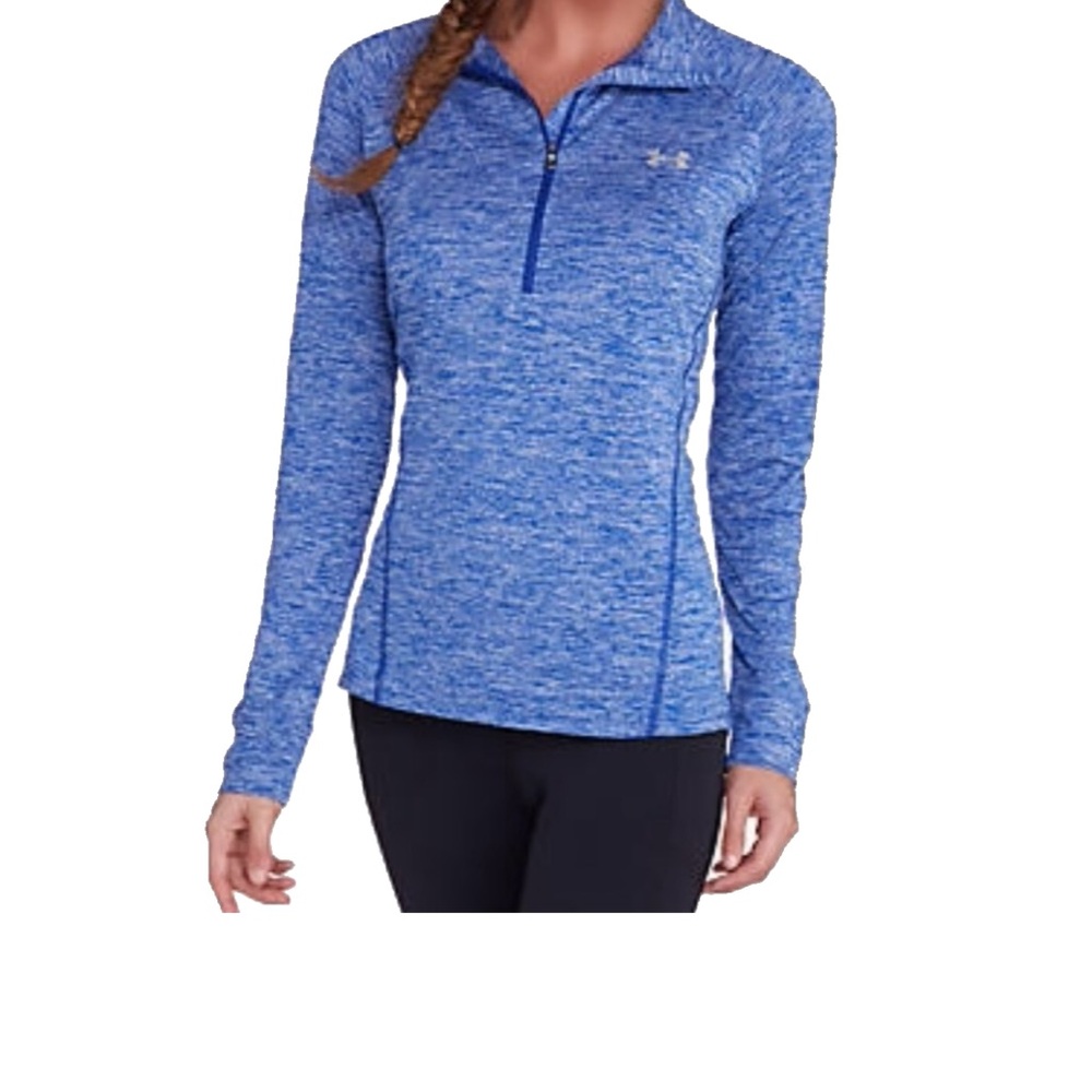 Under Armour Women's Heathered Blue Long Sleeve Quarter Zip